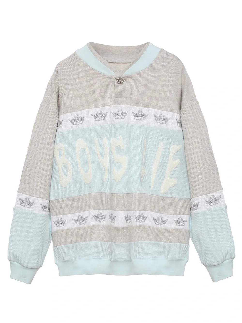 New! Boys Lie Blue Private School Rider Crewneck Thermal 🩵 M\L NWT!